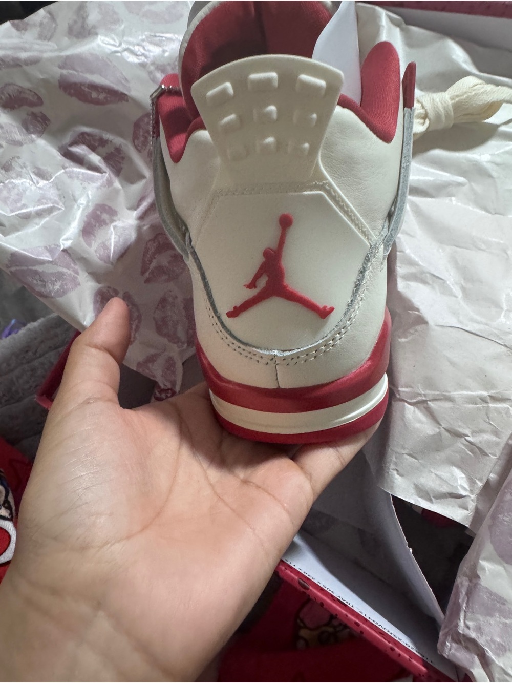 Jordan Kids' Retro Sneaker in White and Red